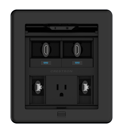 Crestron FT2-500-ELEC-PTL-B - FlipTop™ FT2 Series Cable Management System, 500 Size, Electrical, Pass-Through Lid, Black