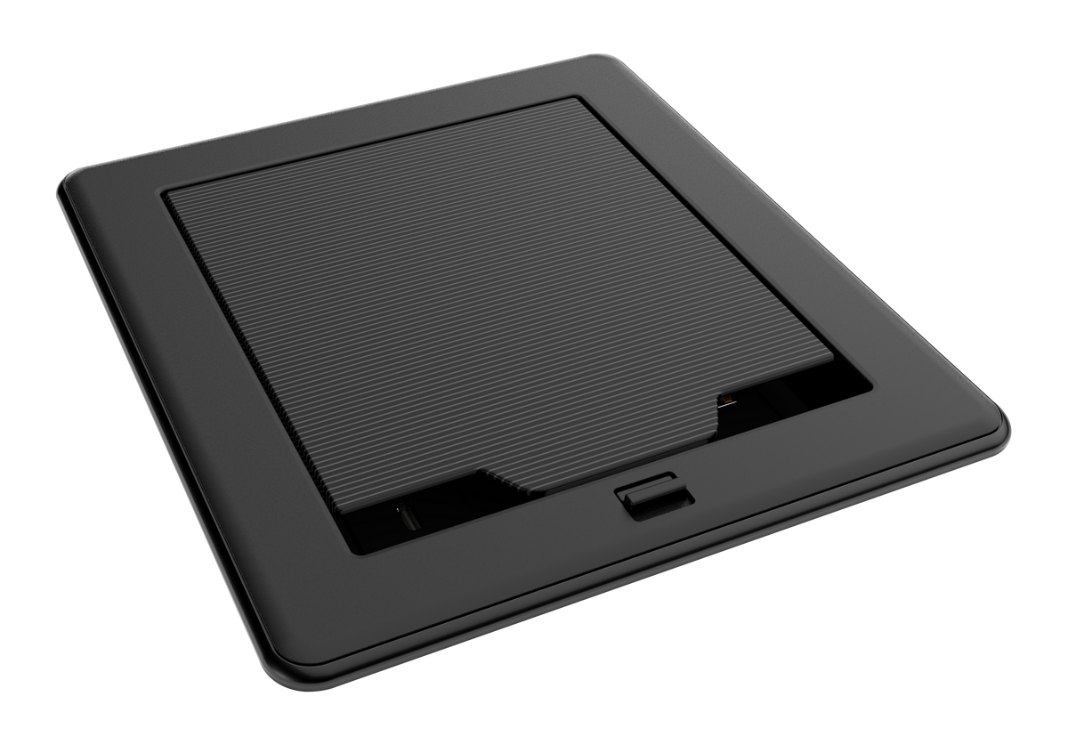 Crestron FT2-500-MECH-PTL-B - FlipTop™ FT2 Series Cable Management System, 500 Size, Mechanical, Pass-Through Lid, Black
