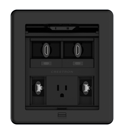 Crestron FT2-500-MECH-PTL-B - FlipTop™ FT2 Series Cable Management System, 500 Size, Mechanical, Pass-Through Lid, Black