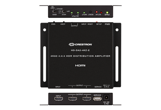 Crestron HD-DA2-4KZ-E - 1:2 HDMI® Distribution Amplifier w/4K60 4:4:4 & HDR Support