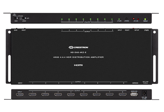 Crestron HD-DA8-4KZ-E - 1:8 HDMI® Distribution Amplifier w/4K60 4:4:4 & HDR Support
