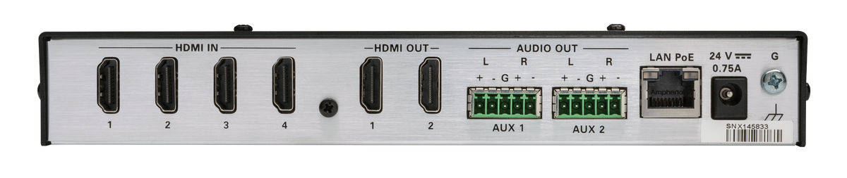 Crestron HD-MD4X2-4KZ-E - 4x2 4K60 4:4:4 HDR AV Switcher