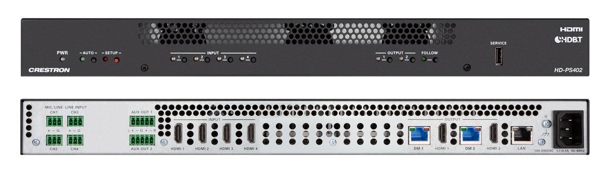 Crestron HD-PS402 - 4x2 4K60 4:4:4 HDR Presentation System