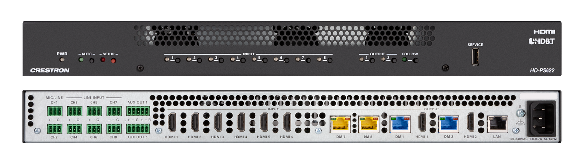 Crestron HD-PS622 - 8x2 4K60 4:4:4 HDR Presentation System