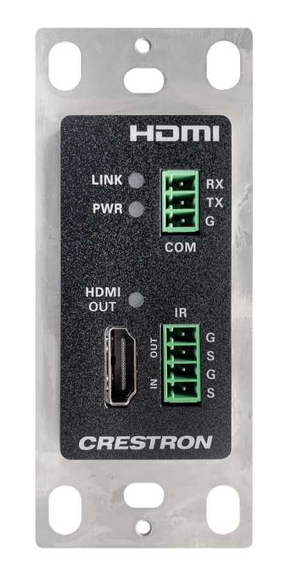 Crestron HD-RXC-4KZ-101-1G-B - DM® Essentials 4K60 4:4:4 Receiver for HDMI®, RS-232, and IR Signal Extension over CATx Cable, Wall Plate, Black