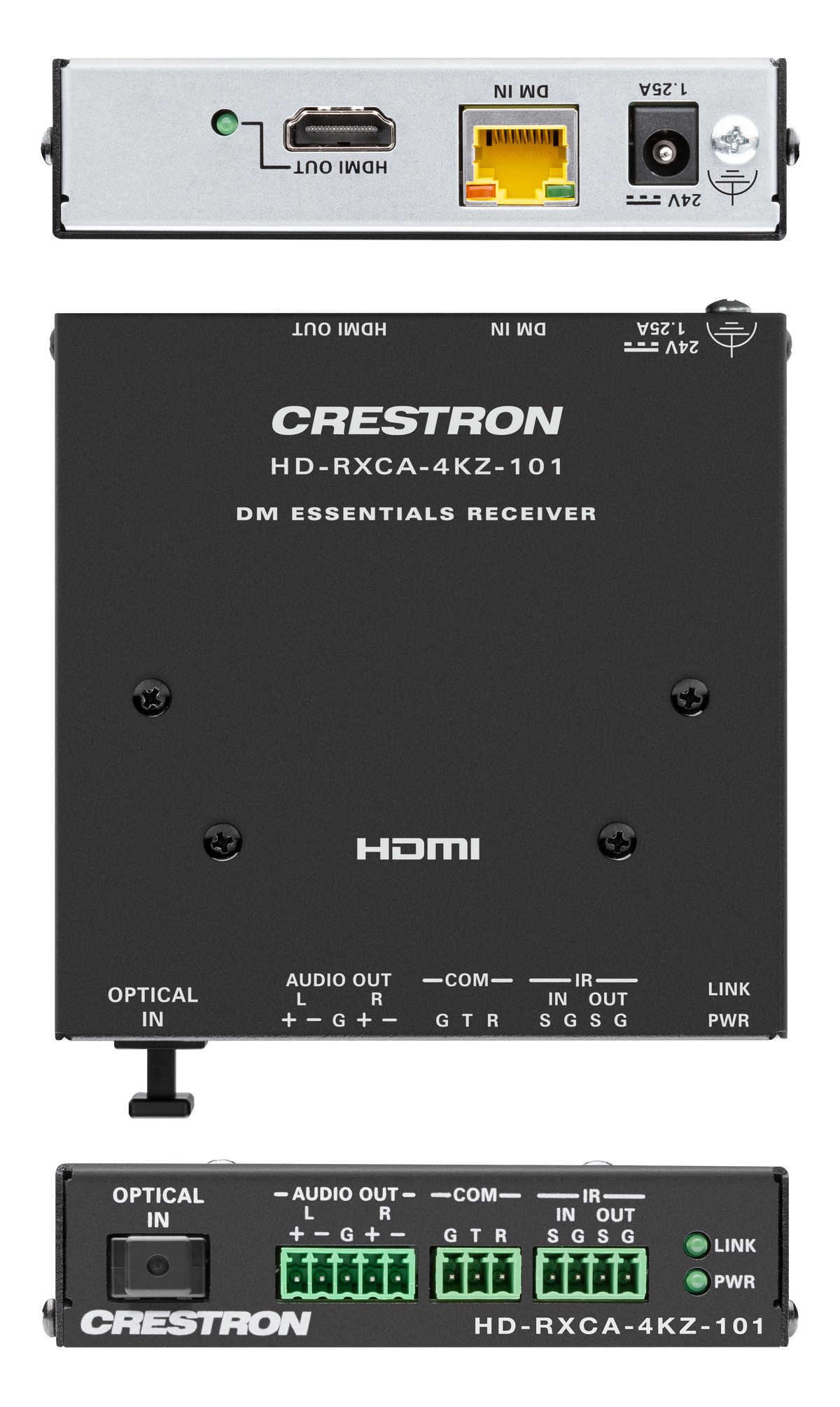 Crestron HD-RXCA-4KZ-101 - DM® Essentials 4K60 4:4:4 Receiver for HDMI®, RS-232, IR, and Analog Audio Signal Extension over CATx Cable