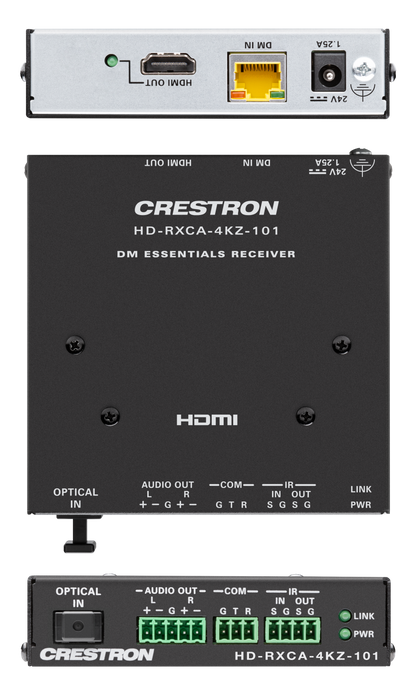 Crestron HD-RXCA-4KZ-101 - DM® Essentials 4K60 4:4:4 Receiver for HDMI®, RS-232, IR, and Analog Audio Signal Extension over CATx Cable