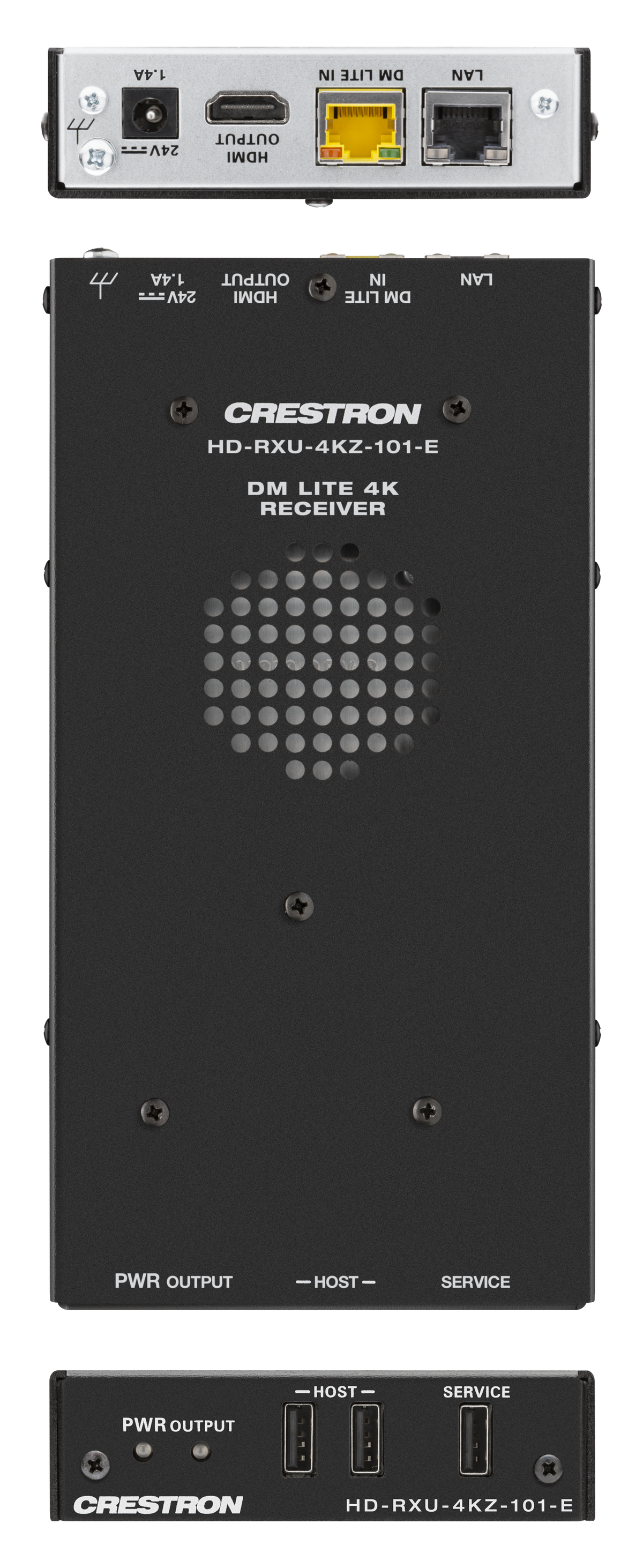 Crestron DM-EXT-2011 KIT - 4K60 4:4:4 DM® Essentials Transmitter Receiver Pair for USB‑C® DisplayPort™, USB 2.0, and Ethernet Signal Extension over CATx Cable