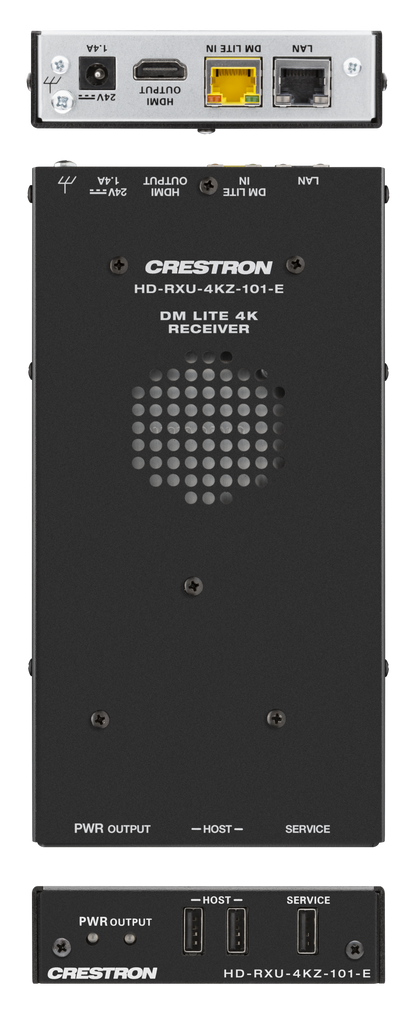 Crestron DM-EXT-2011-2G-B KIT - 4K60 4:4:4 DM® Essentials Transmitter Receiver Pair for USB‑C® DisplayPort™, and USB 2.0 Signal Extension over CATx Cable, Wall Plate, Black