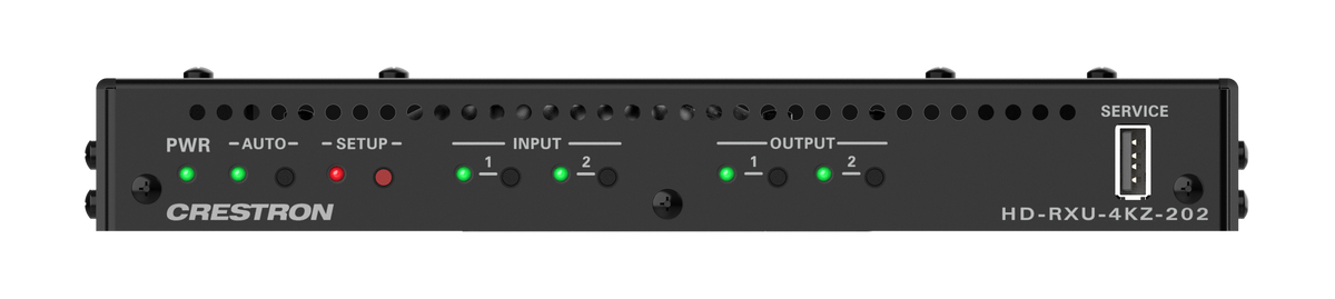 Crestron DM-EXT-2022 KIT - 4K60 4:4:4 DM® Essentials Receiver and 2x2 Auto-Switcher for, HDMI, USB‑C® DisplayPort™, and USB 2.0 Signal Extension over CATx Cable