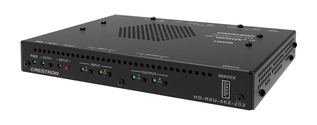 Crestron DM-EXT-2022 KIT - 4K60 4:4:4 DM® Essentials Receiver and 2x2 Auto-Switcher for, HDMI, USB‑C® DisplayPort™, and USB 2.0 Signal Extension over CATx Cable
