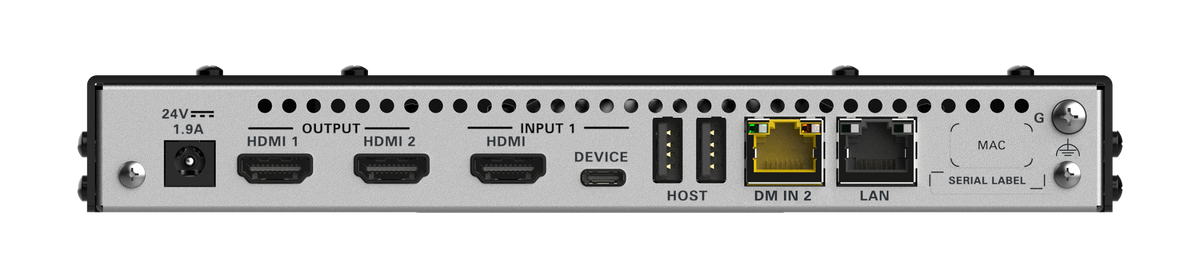 Crestron DM-EXT-2022 KIT - 4K60 4:4:4 DM® Essentials Receiver and 2x2 Auto-Switcher for, HDMI, USB‑C® DisplayPort™, and USB 2.0 Signal Extension over CATx Cable