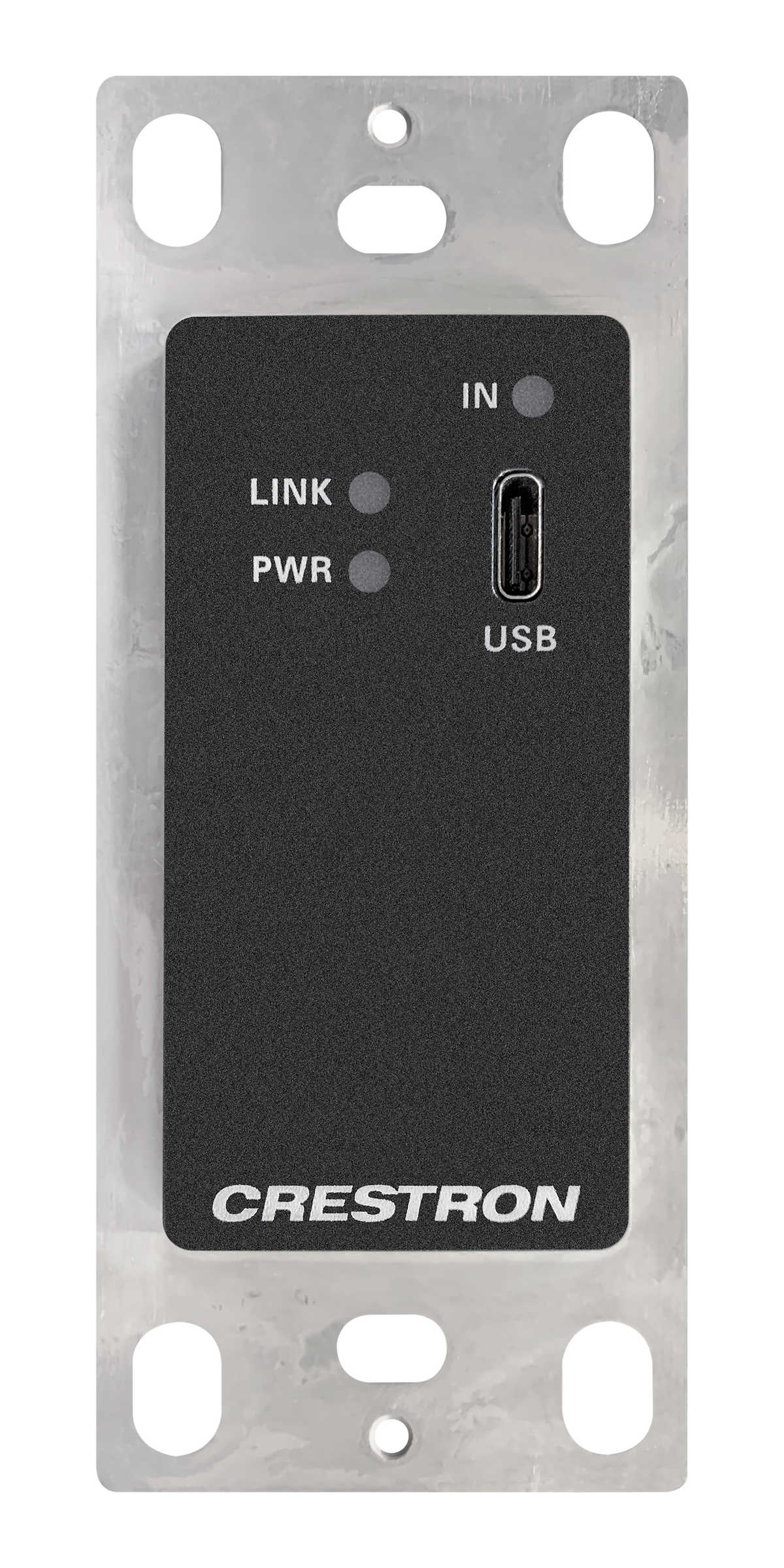 Crestron HD-TX-4KZ-111-1G-B - DM® Essentials 4K60 4:4:4 Transmitter for USB-C® DisplayPort™ Signal Extension over CATx Cable, Wall Plate, Black