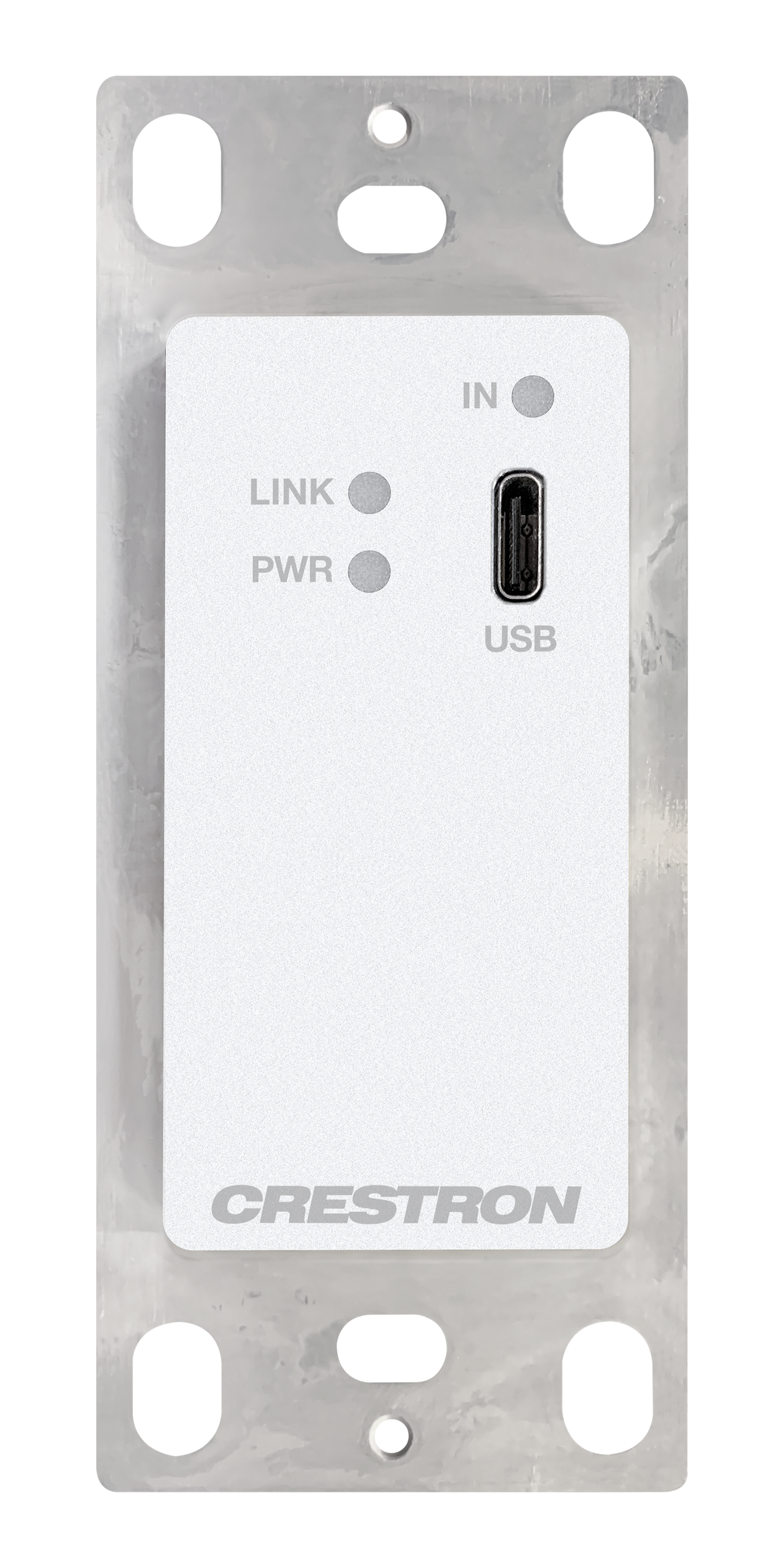 Crestron HD-TX-4KZ-111-1G-W - DM® Essentials 4K60 4:4:4 Transmitter for USB-C® DisplayPort™ Signal Extension over CATx Cable, Wall Plate, White