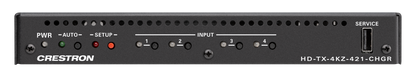 Crestron HD-TX-4KZ-421-CHGR - DM® Essentials 4K60 4:4:4 Transmitter and 4x1 Auto-Switcher for HDMI® and USB-C® DisplayPort™ Signal Extension over CATx Cable
