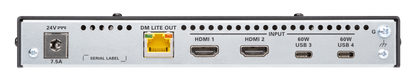 Crestron HD-TX-4KZ-421-CHGR - DM® Essentials 4K60 4:4:4 Transmitter and 4x1 Auto-Switcher for HDMI® and USB-C® DisplayPort™ Signal Extension over CATx Cable