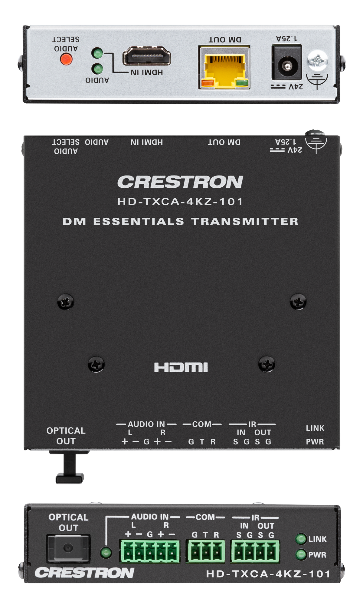 Crestron HD-TXCA-4KZ-101 - DM® Essentials 4K60 4:4:4 Transmitter for HDMI®, RS-232, IR, and Analog Audio Signal Extension over CATx Cable