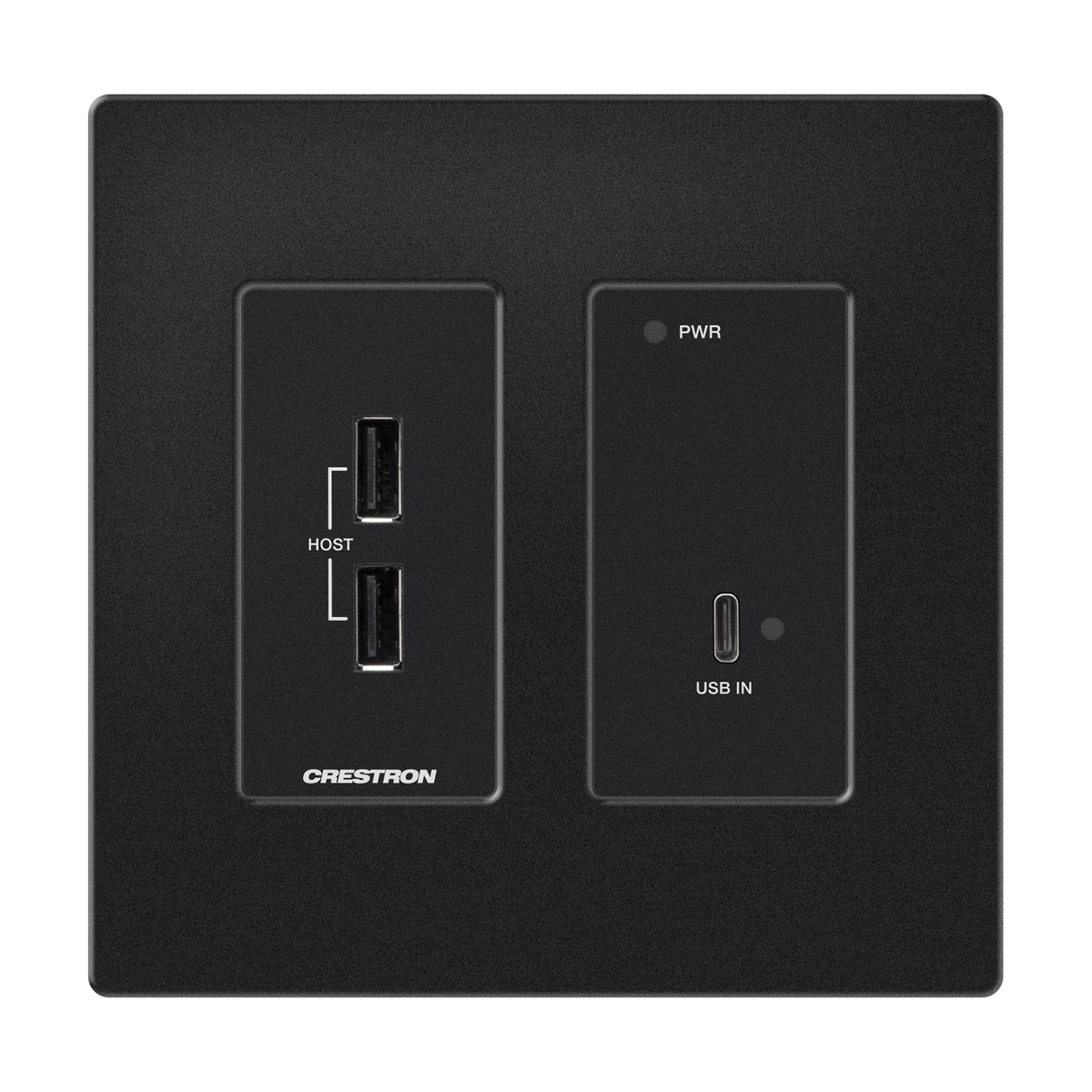 Crestron DM-EXT-2011-2G-B KIT - 4K60 4:4:4 DM® Essentials Transmitter Receiver Pair for USB‑C® DisplayPort™, and USB 2.0 Signal Extension over CATx Cable, Wall Plate, Black