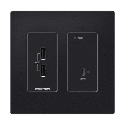 Crestron DM-EXT-2011-2G-B KIT - 4K60 4:4:4 DM® Essentials Transmitter Receiver Pair for USB‑C® DisplayPort™, and USB 2.0 Signal Extension over CATx Cable, Wall Plate, Black