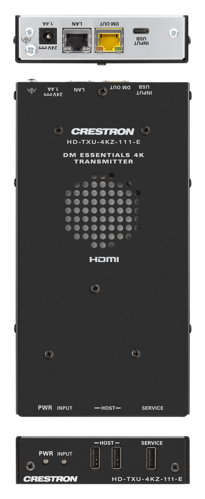 Crestron DM-EXT-2011 KIT - 4K60 4:4:4 DM® Essentials Transmitter Receiver Pair for USB‑C® DisplayPort™, USB 2.0, and Ethernet Signal Extension over CATx Cable