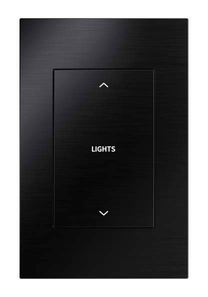 Crestron HZ2-DIMUEX-BR-BLK ENGRAVED - Horizon® 2 In-Wall Universal Phase Dimmer with infiNET EX® Wireless Communication, 120 VAC, Custom Engraved, Brushed Black
