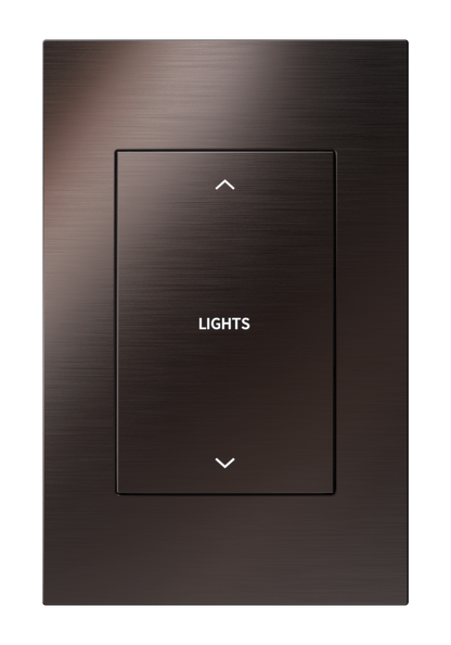 Crestron HZ2-DIMUEX-DRK-BRZ ENGRAVED - Horizon® 2 In-Wall Universal Phase Dimmer with infiNET EX® Wireless Communication, 120 VAC, Custom Engraved, Dark Bronze