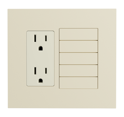 Crestron HZ2-FP-G2-D1-A - Horizon® 2 Faceplate, 2-Gang, 1-Decorator, Almond