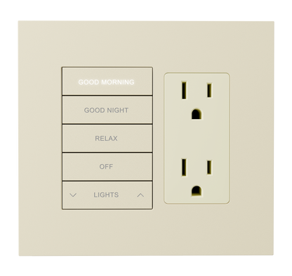 Crestron HZ2-FP-G2-D1-A - Horizon® 2 Faceplate, 2-Gang, 1-Decorator, Almond