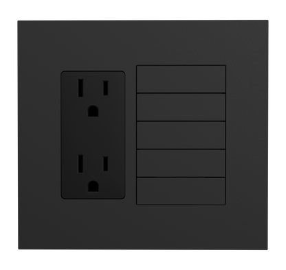 Crestron HZ2-FP-G2-D1-B - Horizon® 2 Faceplate, 2-Gang, 1-Decorator, Black