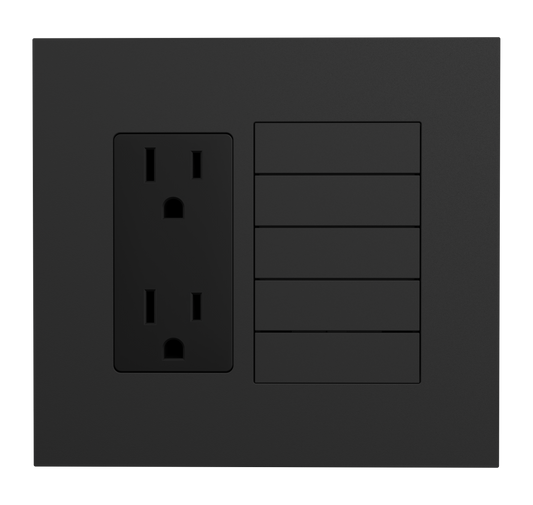 Crestron HZ2-FP-G2-D1-B - Horizon® 2 Faceplate, 2-Gang, 1-Decorator, Black