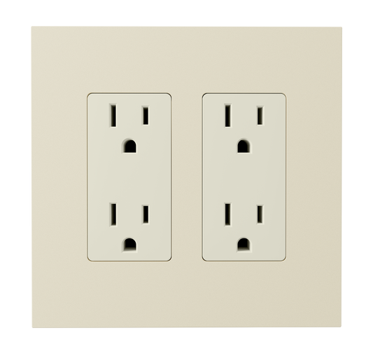 Crestron HZ2-FP-G2-D2-A - Horizon® 2 Faceplate, 2-Gang, 2-Decorator, Almond