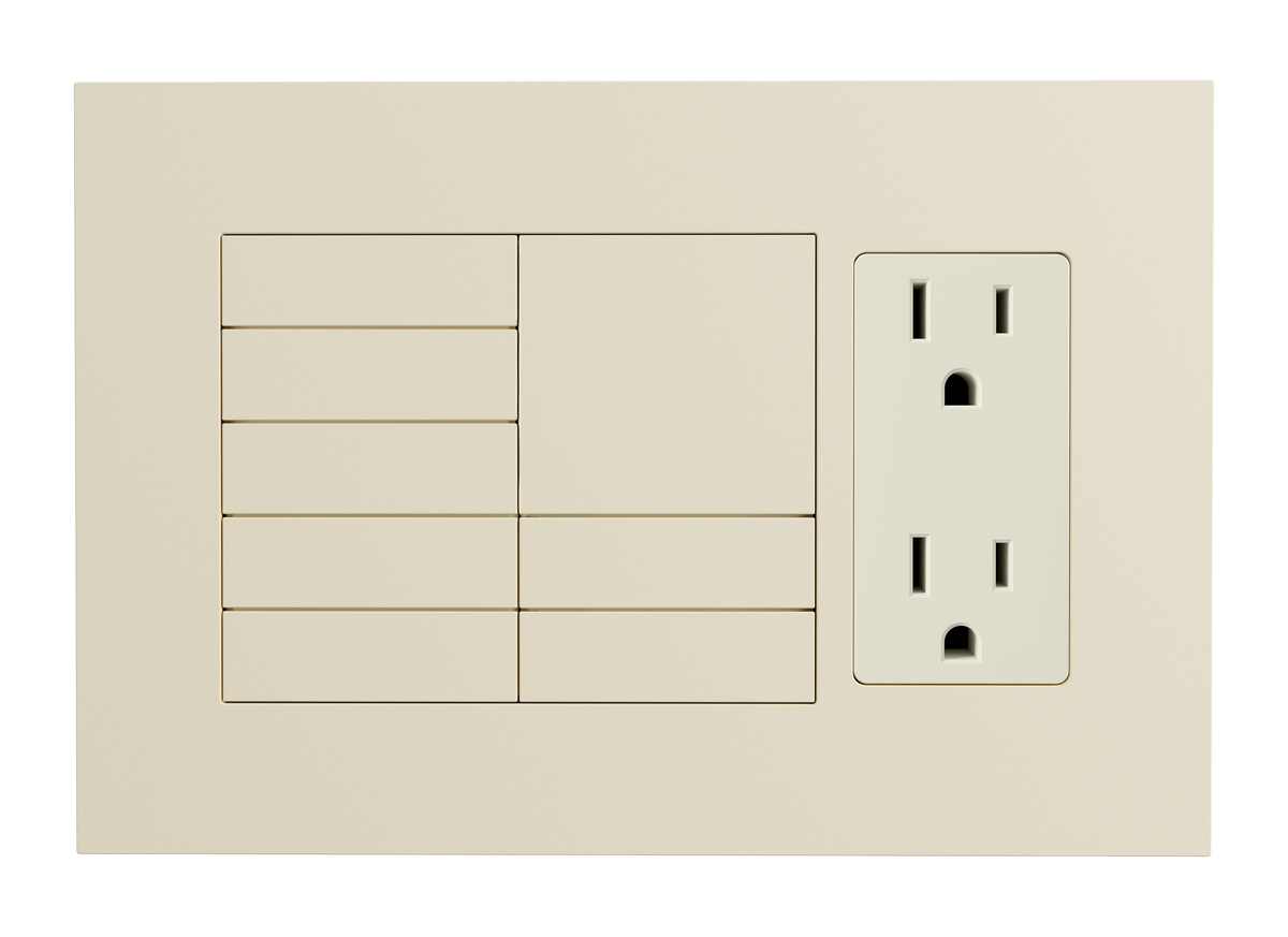 Crestron HZ2-FP-G3-D1-A - Horizon® 2 Faceplate, 3-Gang, 1-Decorator, Almond