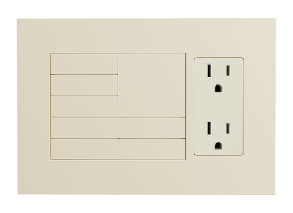 Crestron HZ2-FP-G3-D1-A - Horizon® 2 Faceplate, 3-Gang, 1-Decorator, Almond