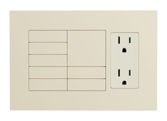 Crestron HZ2-FP-G3-D1-A - Horizon® 2 Faceplate, 3-Gang, 1-Decorator, Almond
