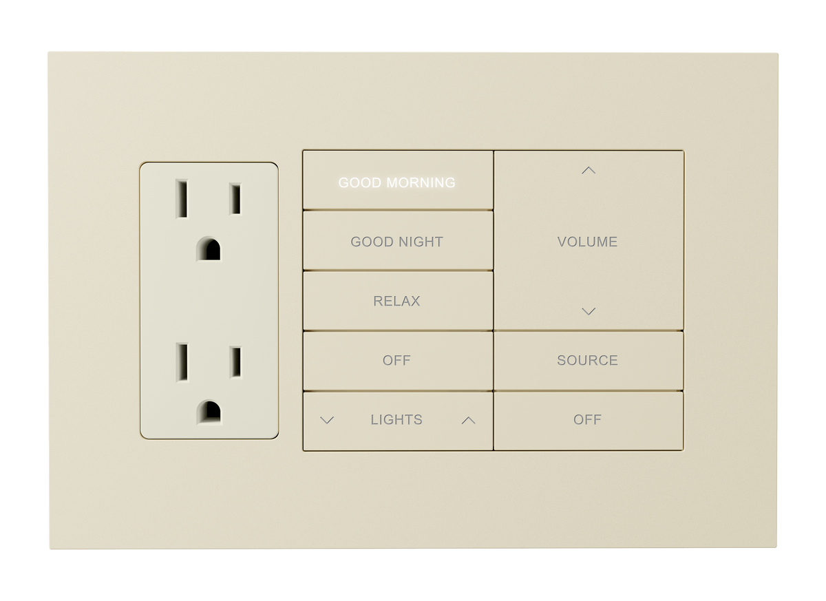 Crestron HZ2-FP-G3-D1-A - Horizon® 2 Faceplate, 3-Gang, 1-Decorator, Almond