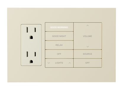 Crestron HZ2-FP-G3-D1-A - Horizon® 2 Faceplate, 3-Gang, 1-Decorator, Almond