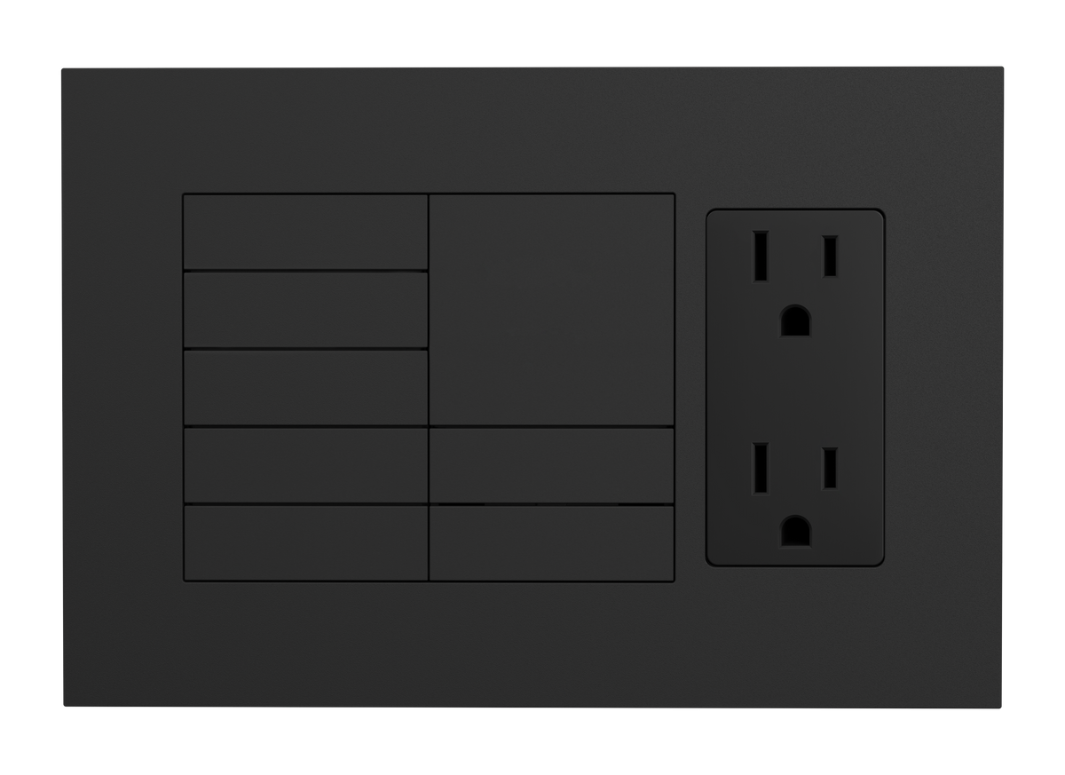 Crestron HZ2-FP-G3-D1-B - Horizon® 2 Faceplate, 3-Gang, 1-Decorator, Black