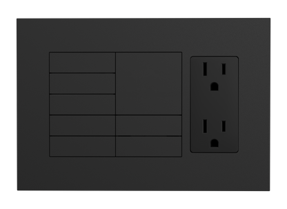 Crestron HZ2-FP-G3-D1-B - Horizon® 2 Faceplate, 3-Gang, 1-Decorator, Black