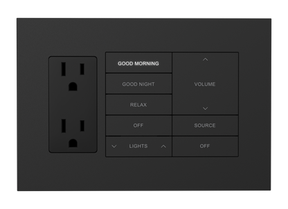 Crestron HZ2-FP-G3-D1-B - Horizon® 2 Faceplate, 3-Gang, 1-Decorator, Black
