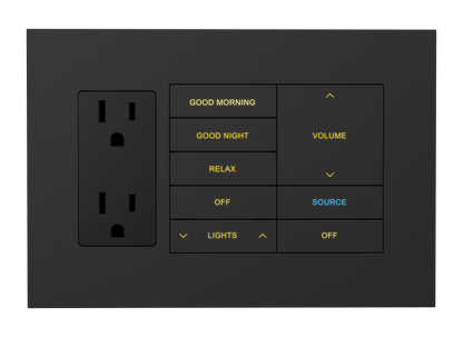 Crestron HZ2-FP-G3-D1-B - Horizon® 2 Faceplate, 3-Gang, 1-Decorator, Black
