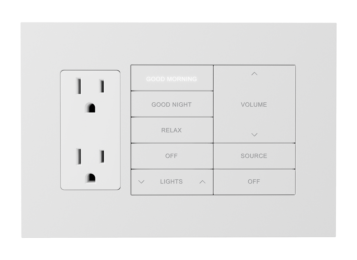 Crestron HZ2-FP-G3-D1-W - Horizon® 2 Faceplate, 3-Gang, 1-Decorator, White