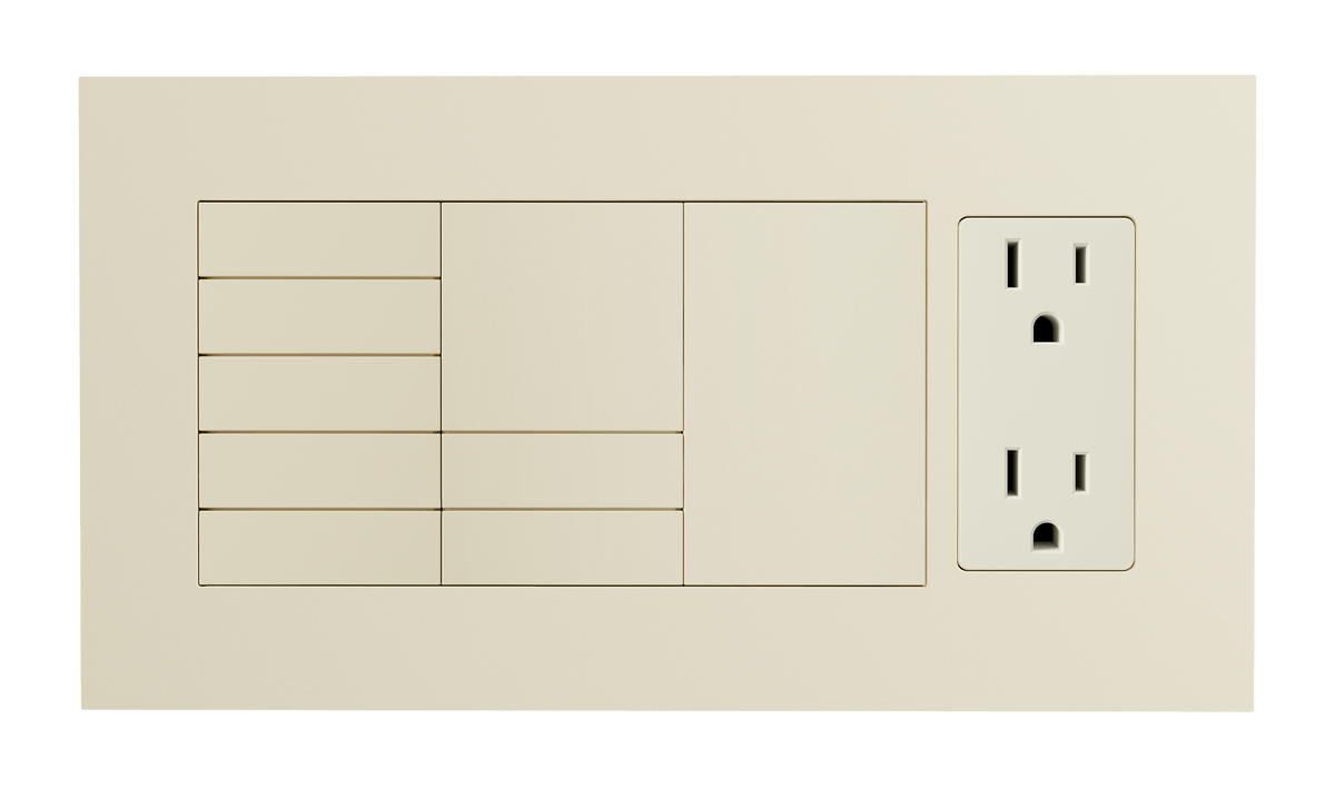 Crestron HZ2-FP-G4-D1-A - Horizon® 2 Faceplate, 4-Gang, 1-Decorator, Almond