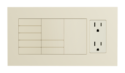 Crestron HZ2-FP-G4-D1-A - Horizon® 2 Faceplate, 4-Gang, 1-Decorator, Almond