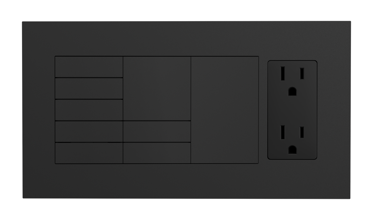 Crestron HZ2-FP-G4-D1-B - Horizon® 2 Faceplate, 4-Gang, 1-Decorator, Black