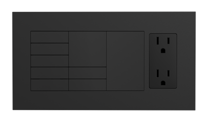 Crestron HZ2-FP-G4-D1-B - Horizon® 2 Faceplate, 4-Gang, 1-Decorator, Black