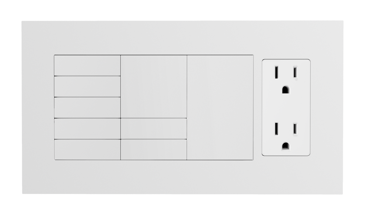 Crestron HZ2-FP-G4-D1-W - Horizon® 2 Faceplate, 4-Gang, 1-Decorator, White