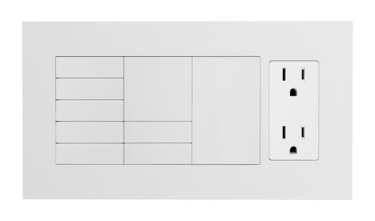 Crestron HZ2-FP-G4-D1-W - Horizon® 2 Faceplate, 4-Gang, 1-Decorator, White