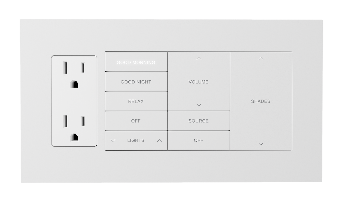 Crestron HZ2-FP-G4-D1-W - Horizon® 2 Faceplate, 4-Gang, 1-Decorator, White