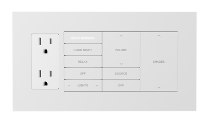 Crestron HZ2-FP-G4-D1-W - Horizon® 2 Faceplate, 4-Gang, 1-Decorator, White