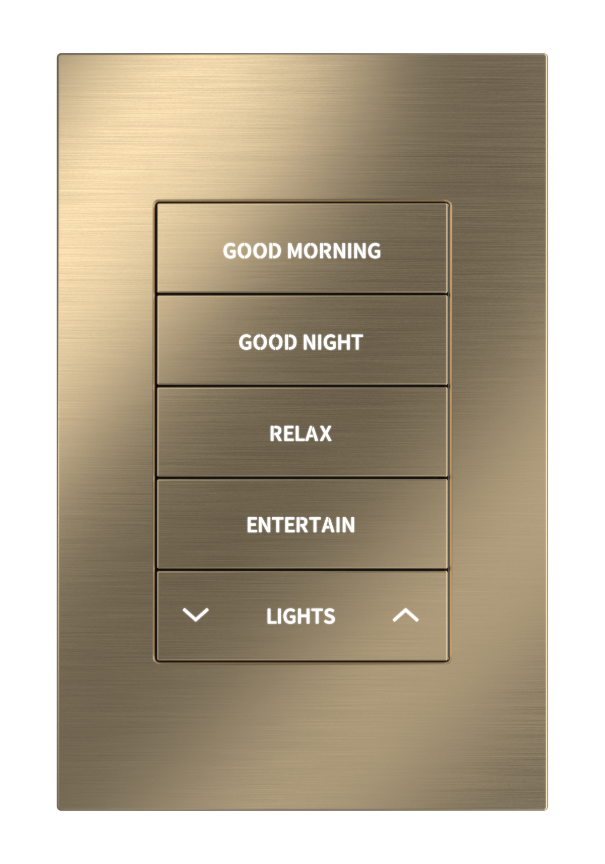 Crestron HZ2-KPCN-BR-BRASS ENGRAVED - Horizon® 2 Keypad with Cresnet® Communications, Custom Engraved, Brushed Brass